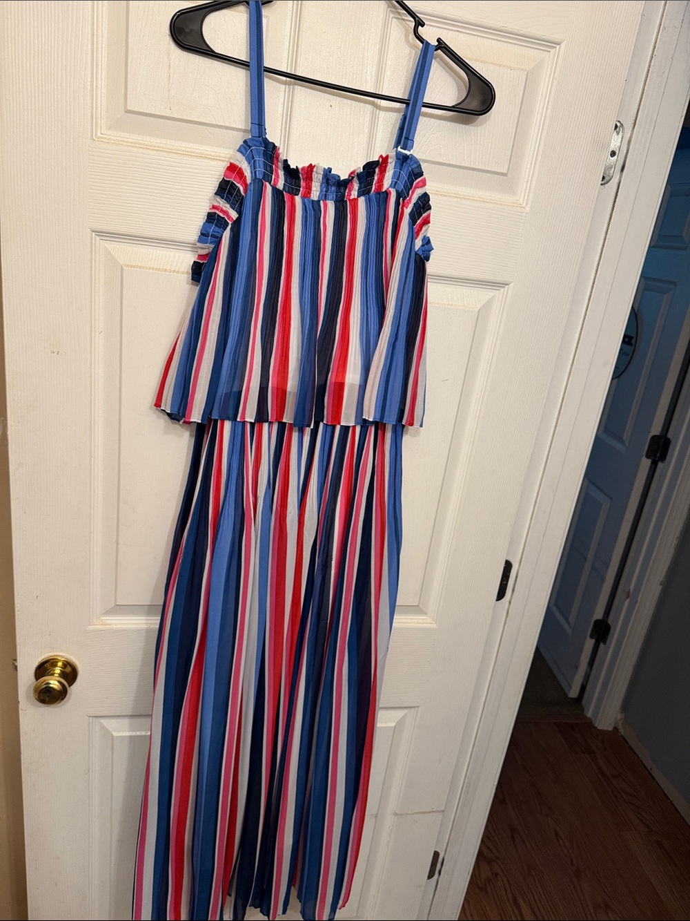 Lane Bryant Striped Maxi Dress - Red, Pink, Blue & White